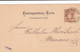 Czechoslovakia Correspondenz - Karte Stempel Pilsen Bahnhof  19-02-1885 Railwaycard - Trains