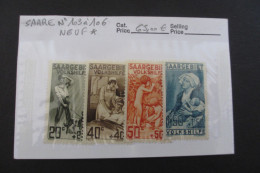 SAARE N° 103 à 106 NEUF* COTE 65 EUROS VOIR SCANS - Unused Stamps