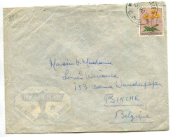 Congo Jadotville Oblit. Keach 8A3 Sur C.O.B. 318 Sur Lettre Vers Binche Le 07/11/1952 - Lettres & Documents