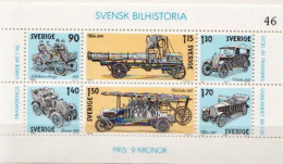 Sweden MNH Minisheet - Cars