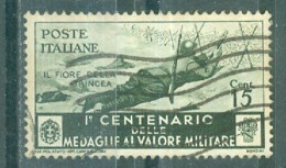 ITALIE - N°347 Oblitéré - Centenaire De L'institution De La Médaille à La Valeur Militaire. Sujets Divers. - Oblitérés