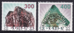 Schweiz: Satz SBK-Nr. 1094-1095 (Dauermarken, Mineralien 2003) ET-gestempelt - Usati