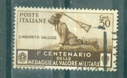 ITALIE - N°350 Oblitéré - Centenaire De L'institution De La Médaille à La Valeur Militaire. Sujets Divers. - Used