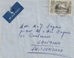 Sierra Leone  Lettre Pour La Suisse 1953 - Sierra Leone (...-1960)