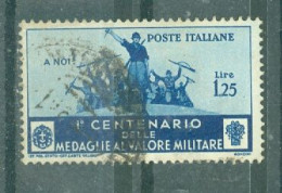 ITALIE - N°353 Oblitéré - Centenaire De L'institution De La Médaille à La Valeur Militaire. Sujets Divers. - Used