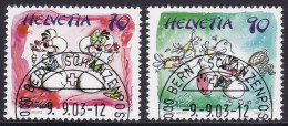 Schweiz: Satz SBK-Nr. 1101-1102 (Diddl 2003) ET-gestempelt - Usati