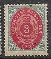 Danish West Indies 1890 25 Euros (dark Spot , See Scan) Inverted Frame - Deens West-Indië