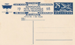 Suisse Entier Postal Illustré Aviation 1928 - Stamped Stationery