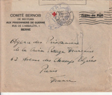 Suisse Lettre En Franchise Censurée Bern Pour Paris 1916 - Marcophilie