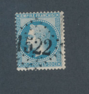 FRANCE - N° 29B OBLITERE AVEC GC 1522 FLEURANCE - 1868 - 1863-1870 Napoléon III Lauré