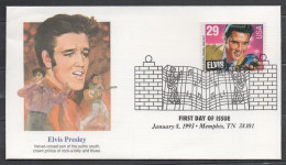 Etats-Unis N° 2130 Oblitéré Sur Enveloppe 1e Jour - Elvis Presley - Memphis 8 Janvier 1993 - Musique - 1991-2000