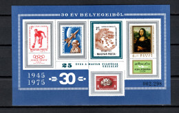 Hungary 1975 Space, Stamps On Stamps, Olympic Games Etc. S/s Blue Imperf. MNH -scarce- - Europe