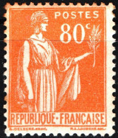 FRANCIA, FRANCE, TIPO “PEACE”, 80 C., 1938, FRANCOBOLLI NUOVI (MLH*) Yt:FR 366, Mi:FR 390, Scott:FR 273 - 1932-39 Paix