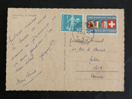 SUISSE SCHWEIZ SWITZERLAND HELVETIA AVEC YT 752 CANTON VALAIS NEUCHATEL GENEVE - SANGLIER PORRENTRUY WILD BOAR - Cartas & Documentos