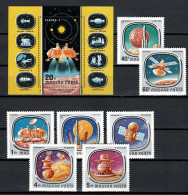 Hungary 1976 Space Research Set Of 7 + S/s MNH - Europe