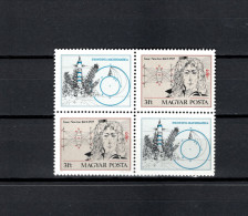 Hungary 1977 Space, Isaac Newton Block Of 4 MNH - Europa