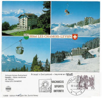 SUISSE 1985 LEYSIN Hôtel Les Chamois_22-3-85 HELVETIA 70_CPM-TTB - Leysin