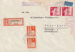 Allemagne Bizone Lettre Recommandée Ludwigsburg 1949 - Storia Postale