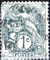 FRANCIA, FRANCE, TIPO “BLANC”, 1 C., 1900, FRANCOBOLLI USATI Yt:FR 107, Scott:FR 109 - 1898-1900 Sage (Tipo III)