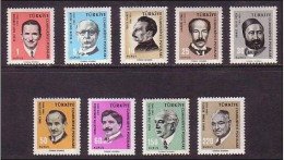 1965 TURKEY " CULTURAL CELEBRITIES FAMOUS PEOPLE " MNH - Unused Stamps