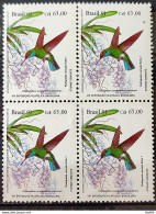 C 1756 Brazil Stamp BRAPEX Hummingbird Orchid Philately Postal Service 1991 Block Of 4 - Ungebraucht