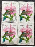 C 1755 Brazil Stamp BRAPEX Hummingbird Orchid Philately Postal Service 1991 Block Of 4 - Unused Stamps