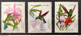 C 1755 Brazil Stamp BRAPEX Hummingbird Orchid Philately Postal Service 1991 Block Of 4 - Nuovi