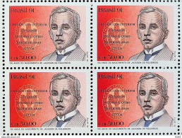 C 1747 Brazil Stamp Jackson Figueiredo Literature 1991 Block Of 4 - Unused Stamps