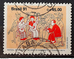 C 1745 Brazil Stamp Folklore In Baixada Santista Leonardo Mota Music 1991 Circulated 1 - Gebruikt