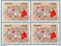 C 1745 Brazil Stamp Folklore In Baixada Santista Leonardo Mota Music 1991 Block Of 4 - Neufs