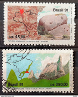 C 1742 Brazil Stamp Tourism Painted Painted Roraima Finger Of God Map 1991 Block Of 4 Circulated 3 - Gebruikt