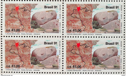 C 1742 Brazil Stamp Tourism Painted Roraima Map 1991 Block Of 4 - Ungebraucht