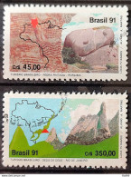 C 1742 Brazil Stamp Tourism Painted Painted Roraima Finger Of God Map 1991 Block Of 4 Circulated 1 - Gebraucht