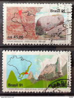 C 1742 Brazil Stamp Tourism Painted Painted Roraima Finger Of God Map 1991 Block Of 4 Circulated 2 - Usati