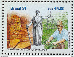 C 1744 Brazil Stamp 50 Years Justicous Work Economy 1991 - Ungebraucht