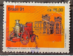 C 1741 Brazil Stamp Firefighter Body Military Carriage 1991 Circulated 1 - Usati