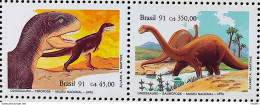 C 1739 Brazil Stamp Butantan Institute Dinosaur Teropode Sauropode 1991 - Ongebruikt