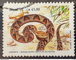 C 1737 Brazil Stamp Butantan Institute Snake Jararaca 1991 Circulated 1 - Gebruikt