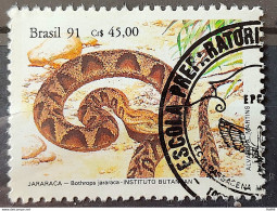 C 1737 Brazil Stamp Butantan Institute Snake Jararaca 1991 Circulated 7 - Oblitérés