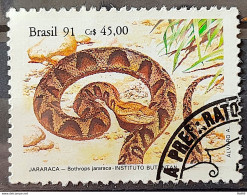 C 1737 Brazil Stamp Butantan Institute Snake Jararaca 1991 Circulated 10 - Usati