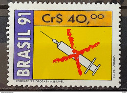 C 1732 Brazil Stamp Fighting Drugs Health Drug Syringe 1991 - Unused Stamps