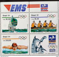 C 1727 Brazil Stamp Pan American Games Havana Cuba Olympics From Barcelona Candle 1991 Block Of 4 Vinheta EMS - Ungebraucht