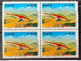 C 1726 Brazil Stamp Free Flight Asa Delta Sports Radical Governor Valadares Minas Gerais 1991 Block Of 4 - Ongebruikt