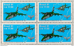 C 1721 Brazil Stamp 50 Years Ministry Of Military Aircraft Airplane 1991 Block Of 4 - Ongebruikt