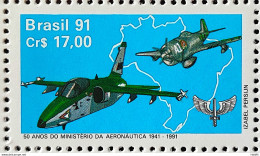 C 1721 Brazil Stamp 50 Years Ministry Of Military Aircraft Airplane 1991 - Nuovi