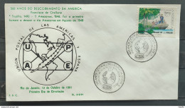 Brazil Envelope FDC PVT FIL 21B 1991 Discovery Of America Historia Map Ship CBC RJ - FDC