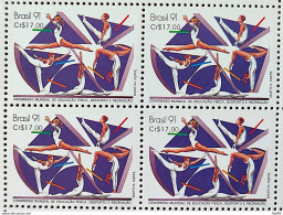 C 1718 Brazil Stamp Congress Education Physical Foz Do Iguacu 1991 Block Of 4 - Nuevos