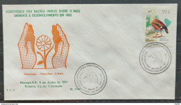 Brazil Envelope FDC PVT FIL 011 1991 Environment Conference Ave Passaro Marrecao CBC AP - FDC