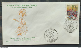 Brazil Envelope FDC PVT FIL 04B 1991 Carnival Music Party Cbc Rj - FDC