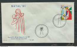 Brazil Envelope FDC PVT FIL 026 1991 Christmas Religion CBC DF - FDC